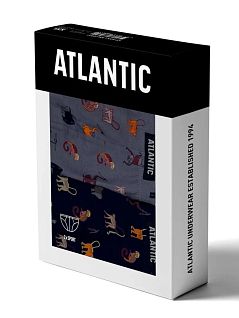 Набор слипов с принтом "обезьяны" (2шт) (серый+темно-синий) ATLANTIC RT2MP-003